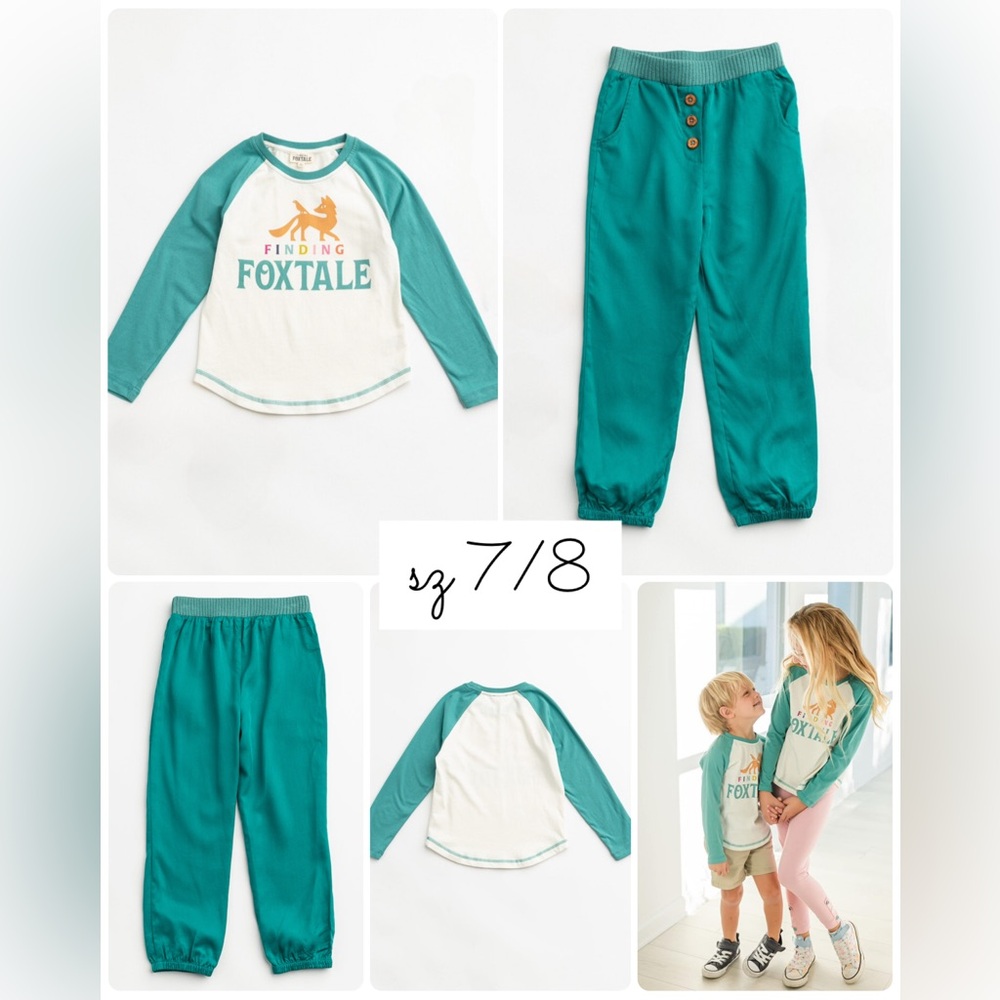 Sz 8 Finding Foxtale Raglan Tee & sz 7 June Bug Joggers pants set Matilda Jane